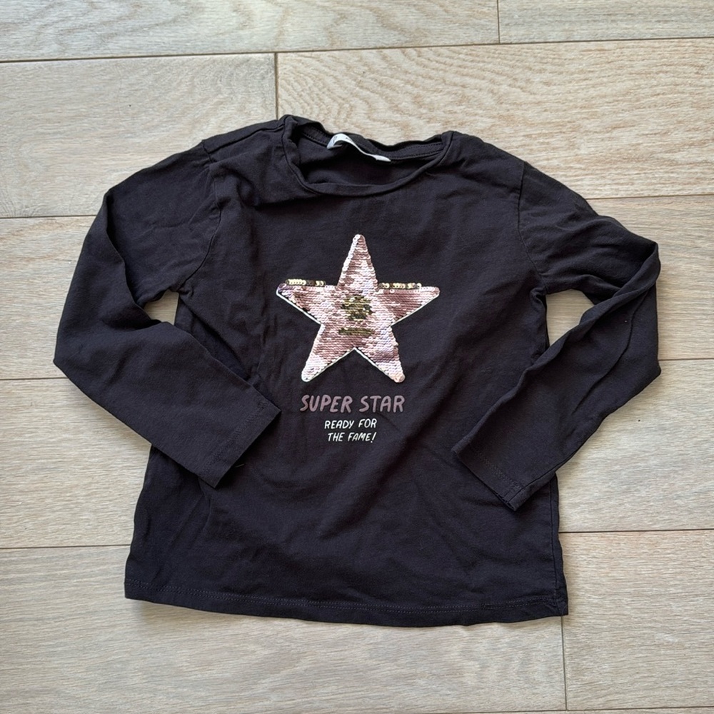 Mango Girls Long Sleeve Sequin Tee